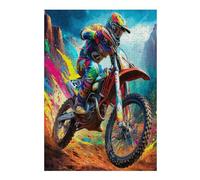 Motocicleta Todo Terreno Puzzle 300 Piezas Aliviar Estrés Profundo Carrera del país Rompecabezas Familiar para Hombres Y Mujeres Obra De Arte Decorativo Hogar 300 PCS