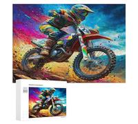 Motocicleta Todo Terreno Puzzle 300 Piezas Decorativo Hogar Carrera del país Obra De Arte Rompecabezas 3D para Familia DIY Creativo Desafío Intelectual Aliviar Estrés 300 PCS