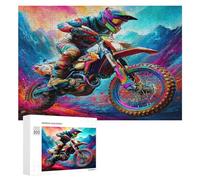 Motocicleta Todo Terreno Puzzle 300 Piezas DIY Creativo Familiar Carrera del país Rompecabezas 3D para Familia Juguete Educativo Aliviar Estrés Maquetas Construir 300 PCS