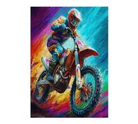 Motocicleta Todo Terreno Puzzle 300 Piezas Educativo 3D Familiar Carrera del país Rompecabezas para Familia Desafío Intelectual DIY Creativo Decoración Hogar 300 PCS