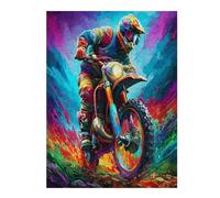 Motocicleta Todo Terreno Puzzle 500 Piezas Colorido Cartón Carrera del país Rompecabezas Familiar para Toda La Familia Juguete Educativo 3D Maquetas Construir 500 PCS