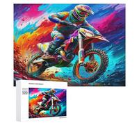 Motocicleta Todo Terreno Puzzle 500 Piezas Decoración del Hogar Carrera del país Obra De Arte 3D Rompecabezas Familiar para Familia Aliviar Estrés DIY Creativo Juguete Educativo 500 PCS