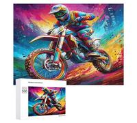 Motocicleta Todo Terreno Puzzle 500 Piezas Desafío Intelectual 3D Carrera del país Rompecabezas para Familia DIY Creativo Aliviar Estrés Decoración Hogar Estera Portátil 500 PCS