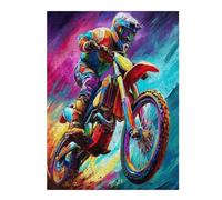 Motocicleta Todo Terreno Puzzle 500 Piezas Desafío Intelectual Carrera del país Rompecabezas para Adultos Obra De Arte Colorido DIY Creativo Decoración Hogar 500 PCS