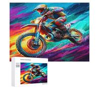 Motocicleta Todo Terreno Puzzle 500 Piezas DIY Decorativo Carrera del país Rompecabezas 3D para Familia Aliviar Estrés Juguete Educativo 3D Maquetas Construir Portátil 500 PCS
