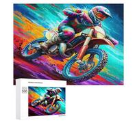 Motocicleta Todo Terreno Puzzle 500 Piezas Educativo Infantil Carrera del país Juego De Rompecabezas para Familia DIY Entretenimiento 3D Maquetas Construir Aliviar Estrés 500 PCS