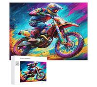 Motocicleta Todo Terreno Puzzle 500 Piezas Educativo Infantil Carrera del país Juego De Rompecabezas para Familia DIY Entretenimiento 3D Maquetas Construir Aliviar Estrés 500 PCS