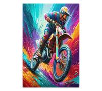 Motocicleta Todo Terreno Puzzles 1000 Piezas Construir DIY 3D Sin Pegamento Carrera del país Rompecabezas para Adultos Maquetas Educativas Aliviar Estrés Estera Portátil 1000 PCS