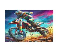 Motocicleta Todo Terreno Puzzles 1000 Piezas Decoración Hogar 3D Carrera del país Rompecabezas Familiar para Adultos Obra De Arte Colorido DIY Creativo 1000 PCS