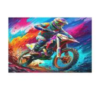 Motocicleta Todo Terreno Puzzles 1000 Piezas Desafío Nivel Difícil Carrera del país Rompecabezas para Adultos Aliviar Estrés Decoración Hogar DIY Moderno Portátil 1000 PCS