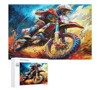 Motocicleta Todo Terreno Puzzles 1000 Piezas Familiar 3D Carrera del país Entretenimiento Creativo DIY Moderno para Familia Desafío Impossible Decoración Hogar Estera Portátil 1000 PCS