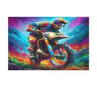 Motocicleta Todo Terreno Puzzles 1000 Piezas Obra De Arte Decorativa Premium Carrera del país Rompecabezas Familiar para Adultos DIY Creativo Aliviar Estrés Portátil 1000 PCS