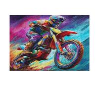 Motocicleta Todo Terreno Puzzles 300 Piezas Aliviar Estrés Familiar Carrera del país Rompecabezas para Adultos Desafío Intelectual 3D DIY Creativo Decorativo 300 PCS