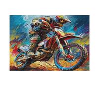 Motocicleta Todo Terreno Puzzles 300 Piezas Decorativo Coleccionable Carrera del país Obra De Arte Rompecabezas Familiar para Adultos Desafío Avanzado DIY Creativo 300 PCS