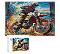 Motocicleta Todo Terreno Puzzles 300 Piezas Maquetas Educativas Carrera del país Construir 3D Rompecabezas para Familia DIY Moderno Desafío Intelectual Aliviar Estrés 300 PCS