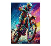 Motocicleta Todo Terreno Puzzles 300 Piezas Moderno Minimalista Carrera del país Rompecabezas Familiar para Adultos 3D Maquetas Construir Aliviar Estrés Decorativo 300 PCS