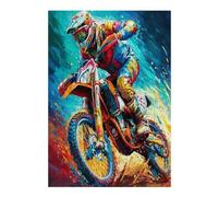 Motocicleta Todo Terreno Puzzles 300 Piezas Obra De Arte Abstracta Carrera del país Rompecabezas para Adultos Decoración Hogar Moderno DIY Creativo Desafío 300 PCS