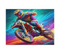 Motocicleta Todo Terreno Puzzles 500 Piezas Actividad Familiar Carrera del país Rompecabezas 3D para Familia Juguete Educativo Aliviar Estrés Decoración Hogar 500 PCS