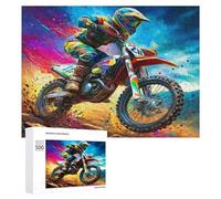 Motocicleta Todo Terreno Puzzles 500 Piezas DIY Moderno Carrera del país Rompecabezas Colorido para Familia Aliviar Estrés Juguete Educativo 3D Maquetas Construir 500 PCS
