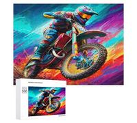 Motocicleta Todo Terreno Puzzles 500 Piezas Familiar 3D Carrera del país Entretenimiento Creativo DIY Moderno para Familia Desafío Impossible Decoración Hogar Estera Portátil 500 PCS