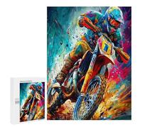 Motocicleta Todoterreno Puzzle 500 Piezas Redondo Circular país Raza Rompecabezas 3D para Hombres Y Mujeres A 14 Años Decoración Hogar DIY Creativo Aliviar Estrés 500 PCS