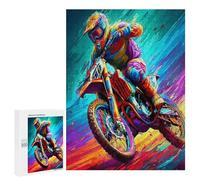 Motocicleta Todoterreno Puzzle 500 Piezas Rompecabezas Familiar 3D país Raza Obra De Arte Colorido para Hombres Y Mujeres A 14 Años Aliviar Estrés DIY Creativo 500 PCS