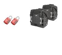 Motocicleta Trasera Bolsa Alforja De Viaje Motocicleta Caja Almacenamiento Estuche Montar con Cerradura Expansor Bolsa Lateral 35 L Liberación Rápida
