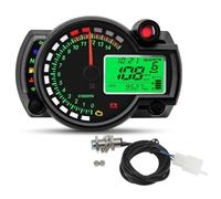 motocicleta Velocímetro Odómetro digital universal para motocicleta, velocímetro, medidor de velocidad, ajustable de 0 a 299 km/h, 7 colores de retroiluminación.