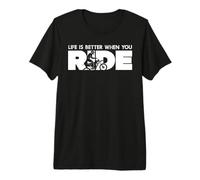 Motocicleta Vintage Life is Better When You Ride Camiseta Premium