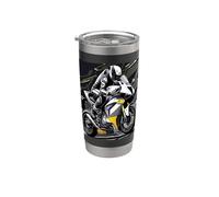 Motocicleta Vintage Moto Grand Prix Ride hasta el amanecer Vaso térmico de acero inoxidable de doble pared