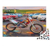 Motocicleta Vintage Puzzle de 1000 Piezas Papel para Adultos Escena de Autos Clásicos Relajación Juego Familiar Decoración Regalo 70x50cm/1000pcs