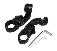 Motocicletas 1 1/4" Adjustable Highway Short Angled Foot Pegs Mount Kit Compatible con Modelos de Touring(Black)