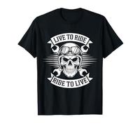 Motociclista clásico Live to Ride, Ride to Live Camiseta