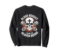 Motociclista Cristiano Blood Bought Heaven Bound Sudadera