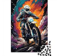 Motociclista Deportes Offroad Puzzle de 1000 Piezas Juego de Puzzle 1000 Piezas Papel Puzzle para Adultos Escena Activa Relajación Hogar Regalo 70x50cm/1000pcs
