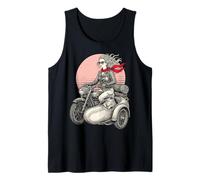 Motociclista Femenina Sidecar Queen Cat Lady Moto Camiseta sin Mangas
