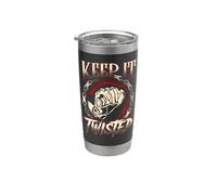 Motociclista "Keep It Twisted" divertida moto Dirt or Racing Vaso térmico de acero inoxidable de doble pared