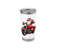 Motociclista Navidad Vaso térmico de acero inoxidable de doble pared