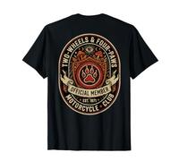 Motociclista Retro de Dos Ruedas y 4 Patas del Club de Camiseta