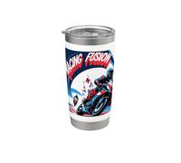 Motociclista Vintage Moto Grand Prix Racing Fusion Vaso térmico de acero inoxidable de doble pared