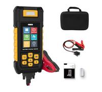 MOTOCOCHE 6V-12V-24V Comprobador Baterias Coche, 20-3000 CCA Comprobador Batería Impresora térmica incorporada Analizador de Batería Automóvil Pantalla LCD de 2,8'' para motocicleta, coche, barco etc.