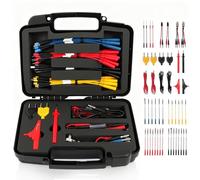 MOTOCOCHE Kit de 48 cables de prueba para multímetro (conector banana), CAT III 1000 V, pinzas de cocodrilo, cable de prueba, adecuado para pruebas de coche, herramientas de electricista y multímetro