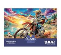 Motocross al Atardecer de 1000 Piezas para Adultos Motociclista Estrellado Divertido, Desafiante y Enigmático para Adultos - Descubre el Juegos Educativos 52x38cm/1000pcs