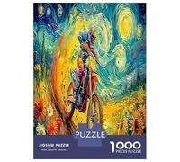 Motocross Estrellado Puzzles Actividades Familiares 1000 Piezas Motocicleta Grand Prix Rompecabezas Decoración del Hogar para Niños Adultos 52x38cm/1000pcs