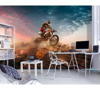 Motocross Foto Pintado Fácil de Aplicar Pared Dormitorio Mural Todoterreno Niños