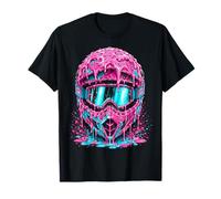Motocross Helmet Drip Melt Dirt Bike Street Art Graphic Camiseta