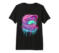 Motocross Helmet Drip Melt Dirt Bike Street Art Graphic Camiseta Premium