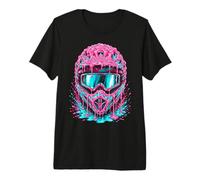 Motocross Helmet Drip Melt Dirt Bike Street Art Graphic Camiseta Premium