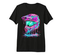 Motocross Helmet Drip Melt Dirt Bike Street Art Graphic Camiseta Premium
