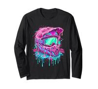 Motocross Helmet Drip Melt Dirt Bike Street Art Graphic Manga Larga